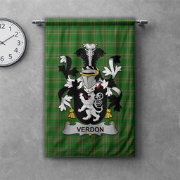 ScotsTee Shop Irish Verdon Clan Coat of Arms Irish Tartan Gonfalon Flag