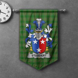 ScotsTee Shop Irish Studdert Clan Coat of Arms Irish Tartan Gonfalon Flag