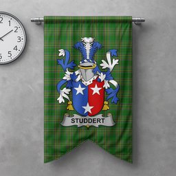 ScotsTee Shop Irish Studdert Clan Coat of Arms Irish Tartan Gonfalon Flag