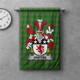 ScotsTee Shop Irish Whitten Clan Coat of Arms Irish Tartan Gonfalon Flag