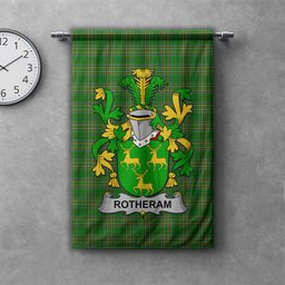 ScotsTee Shop Irish Rotheram Clan Coat of Arms Irish Tartan Gonfalon Flag