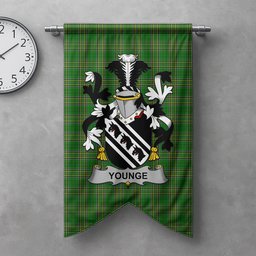 ScotsTee Shop Irish Younge Clan Coat of Arms Irish Tartan Gonfalon Flag