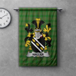 ScotsTee Shop Irish Waller Clan Coat of Arms Irish Tartan Gonfalon Flag