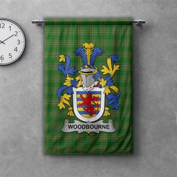 ScotsTee Shop Irish Woodbourne Clan Coat of Arms Irish Tartan Gonfalon Flag