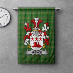ScotsTee Shop Irish Spence Clan Coat of Arms Irish Tartan Gonfalon Flag