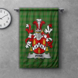 ScotsTee Shop Irish Pyne Clan Coat of Arms Irish Tartan Gonfalon Flag