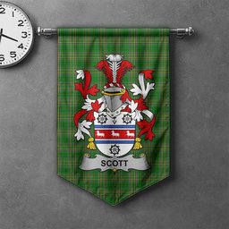 ScotsTee Shop Irish Scott Clan Coat of Arms Irish Tartan Gonfalon Flag