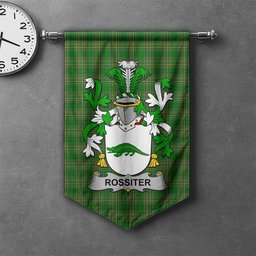 ScotsTee Shop Irish Rossiter Clan Coat of Arms Irish Tartan Gonfalon Flag