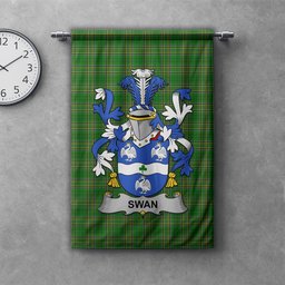 ScotsTee Shop Irish Swan Clan Coat of Arms Irish Tartan Gonfalon Flag