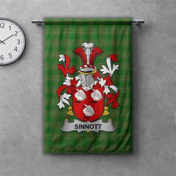 ScotsTee Shop Irish Sinnott or Synnott Clan Coat of Arms Irish Tartan Gonfalon Flag