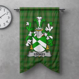 ScotsTee Shop Irish Stokes Clan Coat of Arms Irish Tartan Gonfalon Flag
