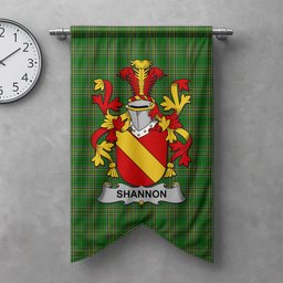 ScotsTee Shop Irish Shannon Clan Coat of Arms Irish Tartan Gonfalon Flag