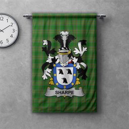 ScotsTee Shop Irish Sharpe Clan Coat of Arms Irish Tartan Gonfalon Flag