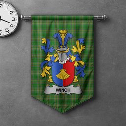 ScotsTee Shop Irish Winch Clan Coat of Arms Irish Tartan Gonfalon Flag
