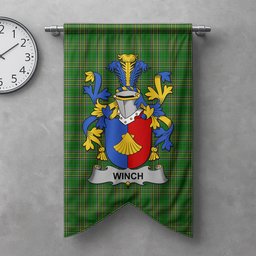 ScotsTee Shop Irish Winch Clan Coat of Arms Irish Tartan Gonfalon Flag