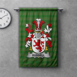 ScotsTee Shop Irish Russell Clan Coat of Arms Irish Tartan Gonfalon Flag