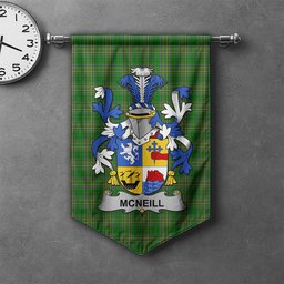ScotsTee Shop Irish Neill or McNeill Clan Coat of Arms Irish Tartan Gonfalon Flag