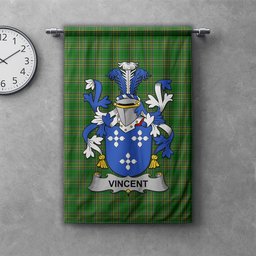 ScotsTee Shop Irish Vincent Clan Coat of Arms Irish Tartan Gonfalon Flag