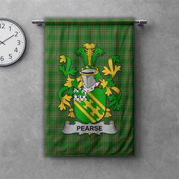 ScotsTee Shop Irish Pearse Clan Coat of Arms Irish Tartan Gonfalon Flag
