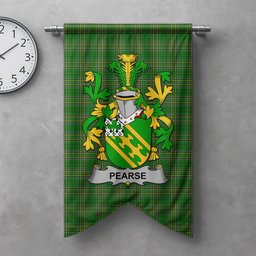 ScotsTee Shop Irish Pearse Clan Coat of Arms Irish Tartan Gonfalon Flag