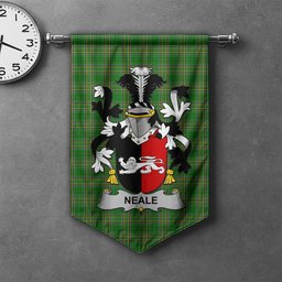ScotsTee Shop Irish Neale Clan Coat of Arms Irish Tartan Gonfalon Flag