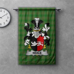 ScotsTee Shop Irish Neale Clan Coat of Arms Irish Tartan Gonfalon Flag