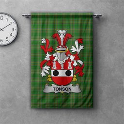 ScotsTee Shop Irish Tonson Clan Coat of Arms Irish Tartan Gonfalon Flag