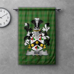 ScotsTee Shop Irish Roe Clan Coat of Arms Irish Tartan Gonfalon Flag