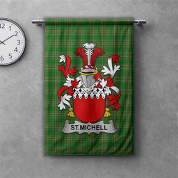 ScotsTee Shop Irish St.Michell Clan Coat of Arms Irish Tartan Gonfalon Flag