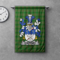 ScotsTee Shop Irish Sheppard Clan Coat of Arms Irish Tartan Gonfalon Flag