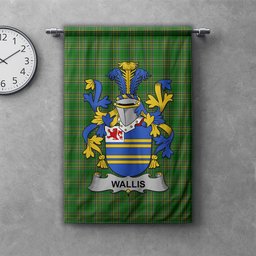 ScotsTee Shop Irish Wallis Clan Coat of Arms Irish Tartan Gonfalon Flag