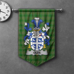 ScotsTee Shop Irish Olde Clan Coat of Arms Irish Tartan Gonfalon Flag