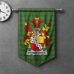 ScotsTee Shop Irish Pennefather Clan Coat of Arms Irish Tartan Gonfalon Flag