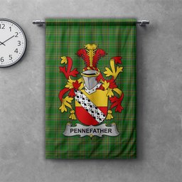 ScotsTee Shop Irish Pennefather Clan Coat of Arms Irish Tartan Gonfalon Flag