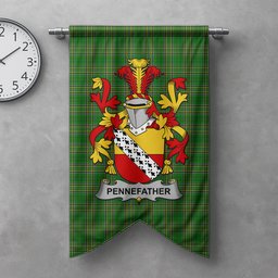 ScotsTee Shop Irish Pennefather Clan Coat of Arms Irish Tartan Gonfalon Flag