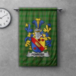 ScotsTee Shop Irish Penrose Clan Coat of Arms Irish Tartan Gonfalon Flag