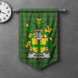 ScotsTee Shop Irish Noone or O'Noone Clan Coat of Arms Irish Tartan Gonfalon Flag