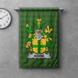 ScotsTee Shop Irish Noone or O'Noone Clan Coat of Arms Irish Tartan Gonfalon Flag