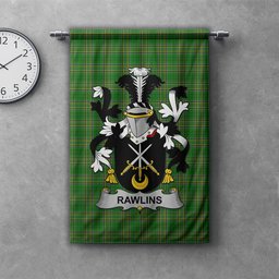 ScotsTee Shop Irish Rawlins Clan Coat of Arms Irish Tartan Gonfalon Flag