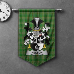 ScotsTee Shop Irish Nelson or Nealson Clan Coat of Arms Irish Tartan Gonfalon Flag