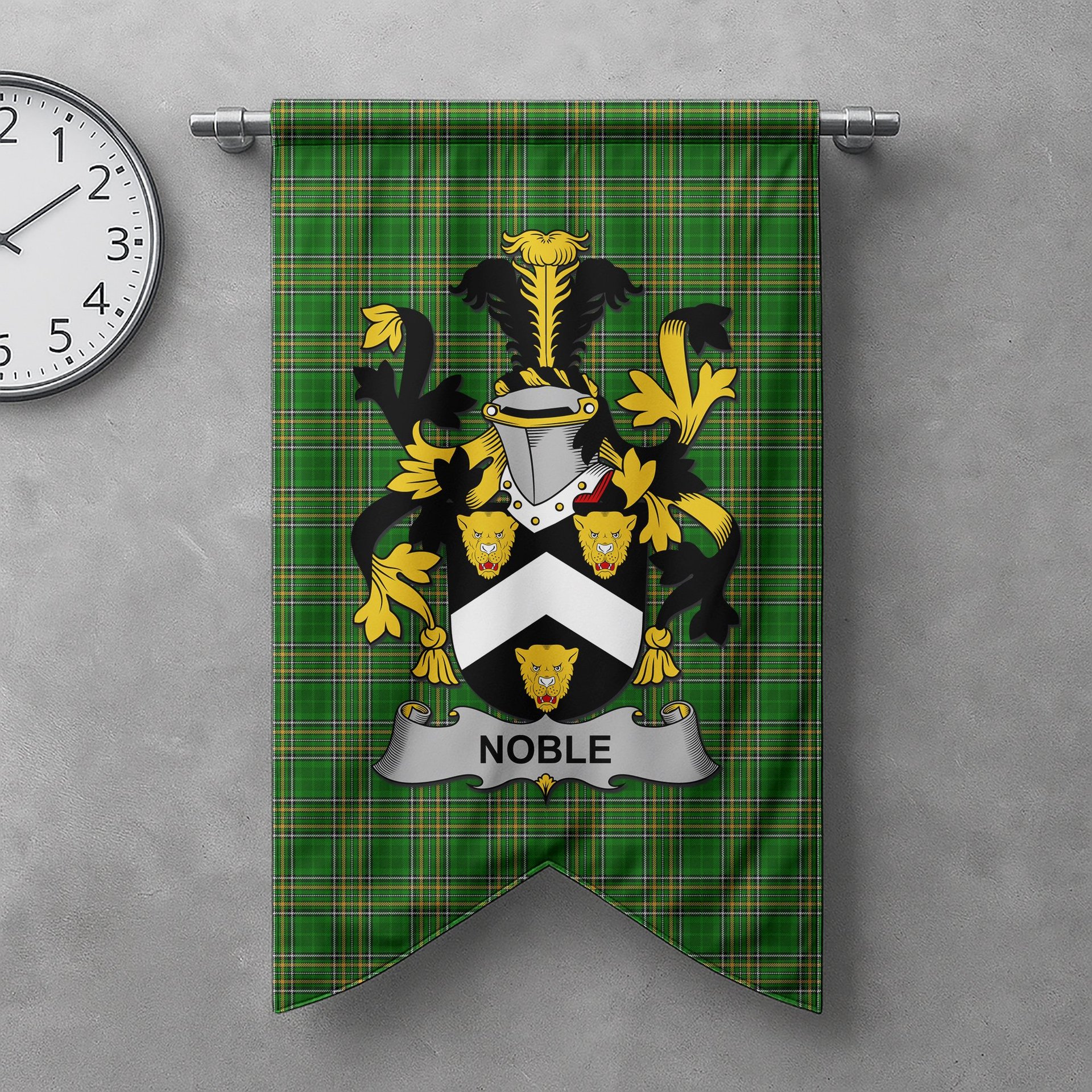 ScotsTee Shop Irish Noble Clan Coat of Arms Irish Tartan Gonfalon Flag