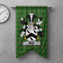 ScotsTee Shop Irish Wise Clan Coat of Arms Irish Tartan Gonfalon Flag
