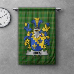 ScotsTee Shop Irish Shea or O'Shee Clan Coat of Arms Irish Tartan Gonfalon Flag