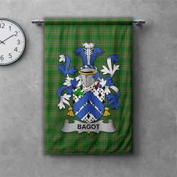ScotsTee Shop Irish Bagot Clan Coat of Arms Irish Tartan Gonfalon Flag