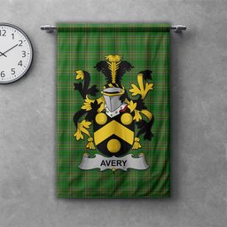 ScotsTee Shop Irish Avery Clan Coat of Arms Irish Tartan Gonfalon Flag