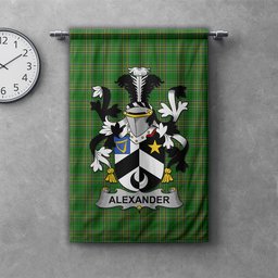 ScotsTee Shop Irish Alexander Clan Coat of Arms Irish Tartan Gonfalon Flag