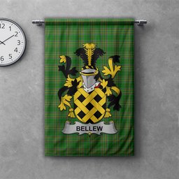 ScotsTee Shop Irish Bellew Clan Coat of Arms Irish Tartan Gonfalon Flag