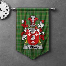 ScotsTee Shop Irish Armitage Clan Coat of Arms Irish Tartan Gonfalon Flag