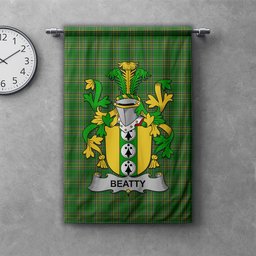 ScotsTee Shop Irish Beatty or Betagh Clan Coat of Arms Irish Tartan Gonfalon Flag