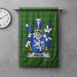 ScotsTee Shop Irish Balle Clan Coat of Arms Irish Tartan Gonfalon Flag